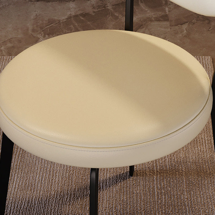 Modern Simple Side Chair Upholstered Kitchen Dining Chair with Metal Base
