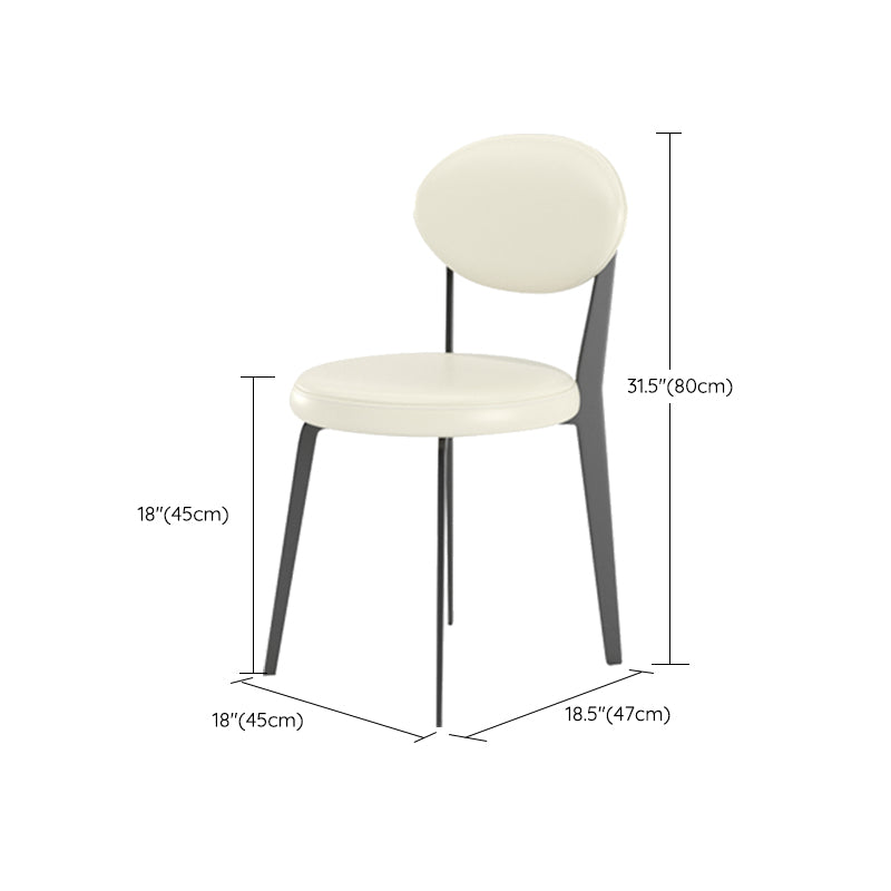 Modern Simple Side Chair Upholstered Kitchen Dining Chair with Metal Base