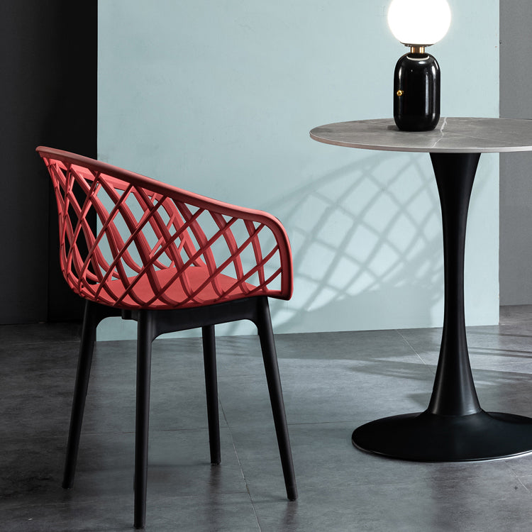 Modern Simple Arm Chair Plastic Dining Arm Chair for Living Room