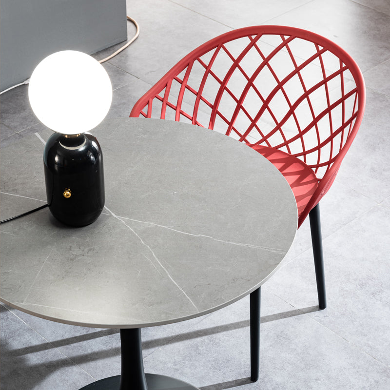 Modern Simple Arm Chair Plastic Dining Arm Chair for Living Room