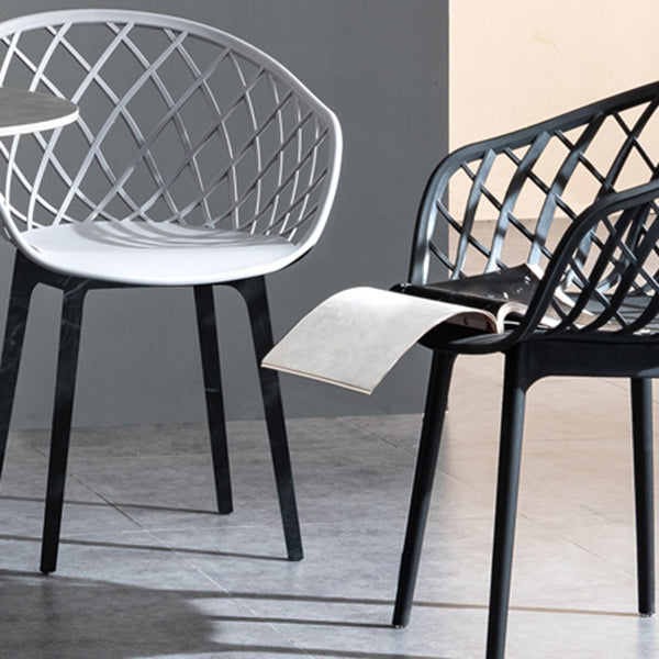 Modern Simple Arm Chair Plastic Dining Arm Chair for Living Room