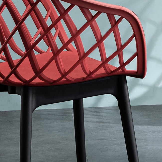 Modern Simple Arm Chair Plastic Dining Arm Chair for Living Room