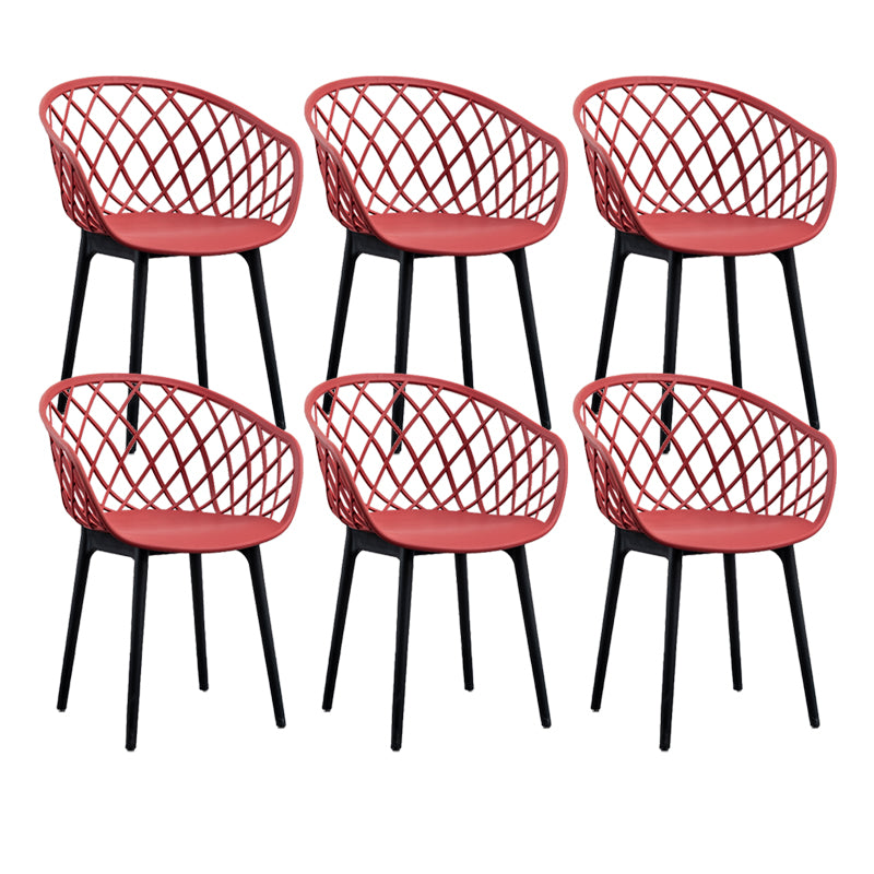 Modern Simple Arm Chair Plastic Dining Arm Chair for Living Room