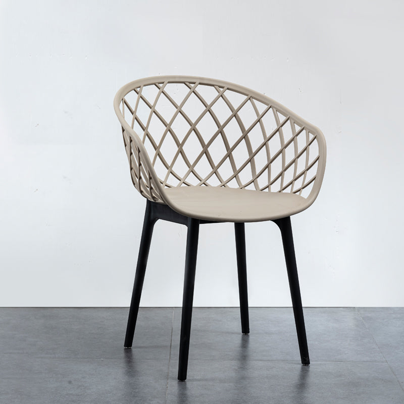 Modern Simple Arm Chair Plastic Dining Arm Chair for Living Room