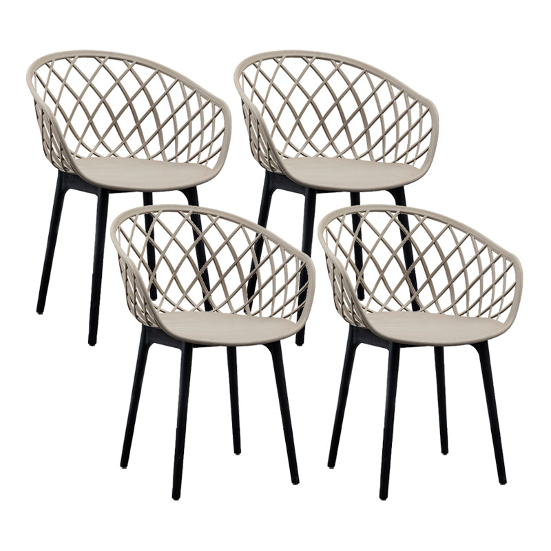 Modern Simple Arm Chair Plastic Dining Arm Chair for Living Room