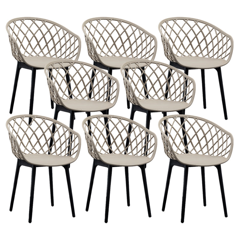 Modern Simple Arm Chair Plastic Dining Arm Chair for Living Room