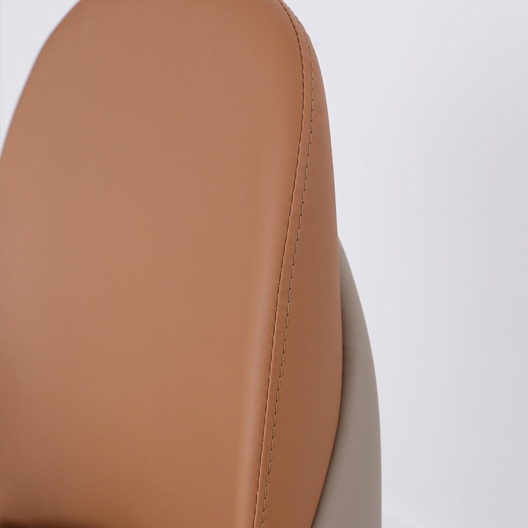 Modern Simple Side Chair Faux Leather Kitchen Dining Chairs with Wooden Base