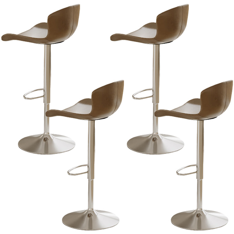 Bucket Barstool Adjustable Height Swivel Barstool with Footrest