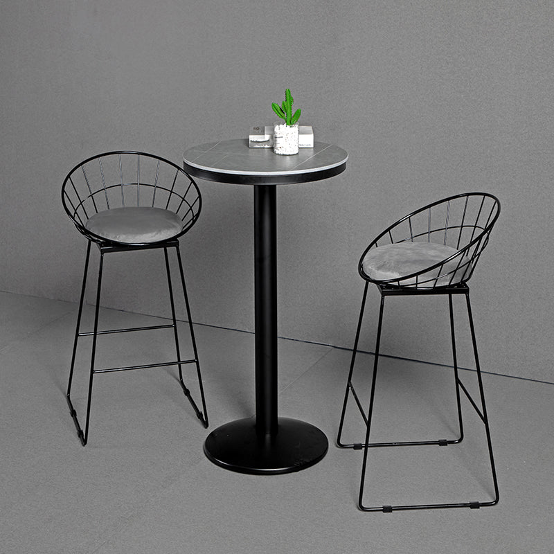 Glam Fabric Bar Stool Bar Height Armless Stool with Metal Base