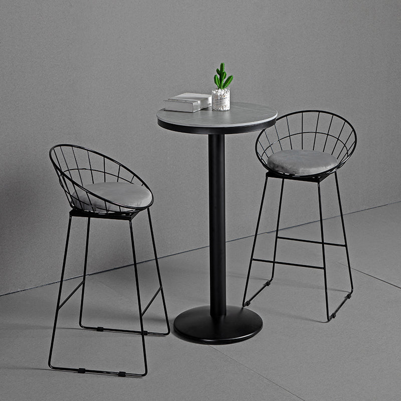 Glam Fabric Bar Stool Bar Height Armless Stool with Metal Base