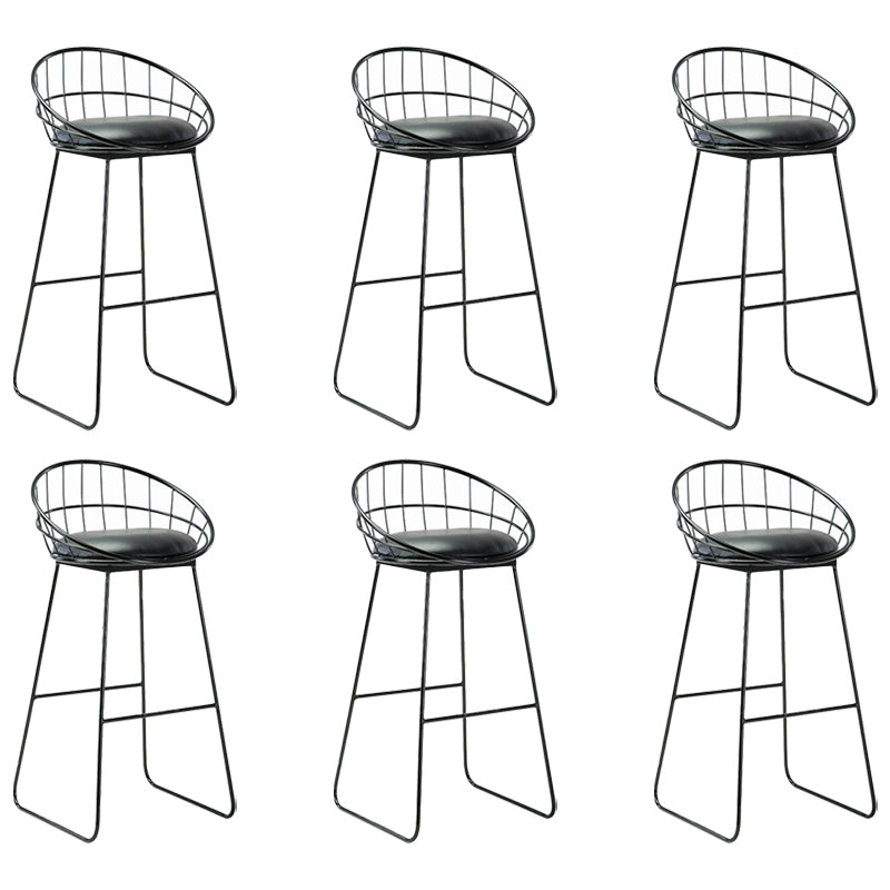 Glam Fabric Bar Stool Bar Height Armless Stool with Metal Base