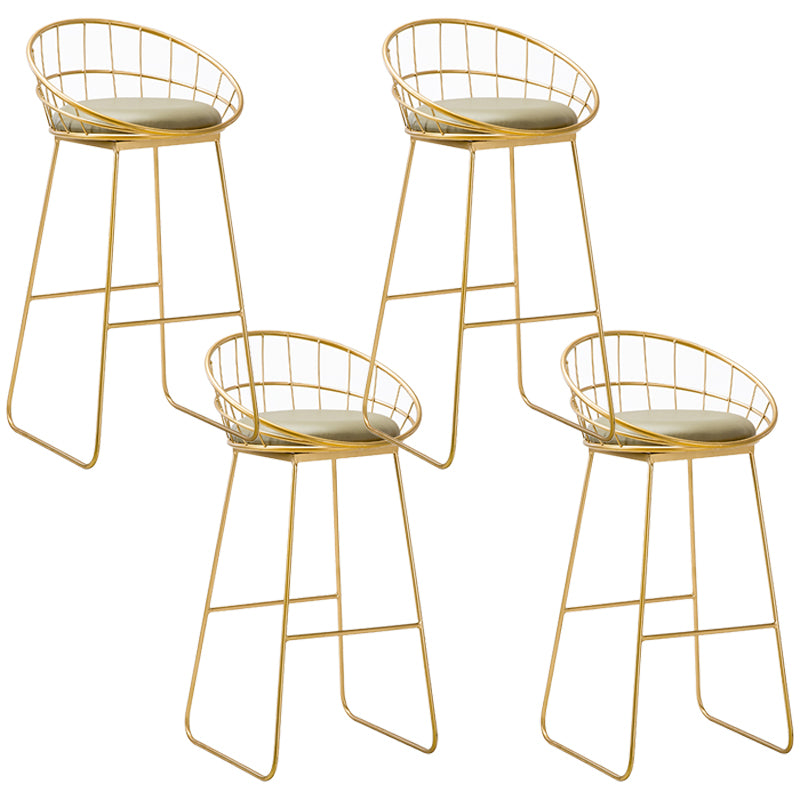 Glam Fabric Bar Stool Bar Height Armless Stool with Metal Base