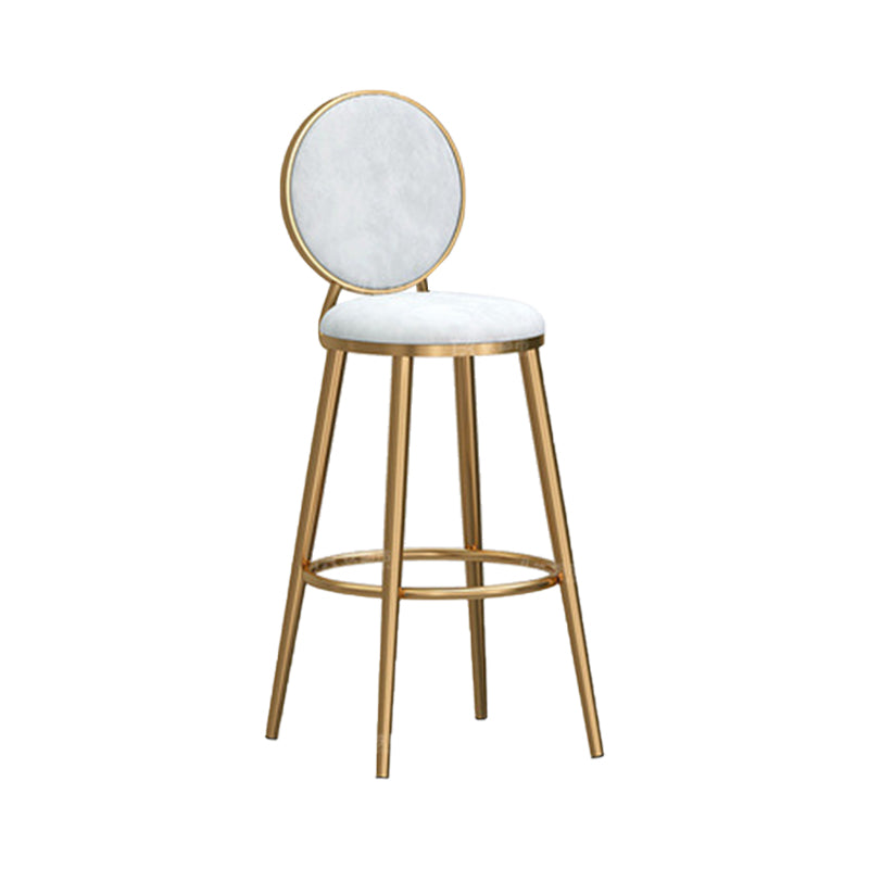Round Seat Indoor Bar Stool Upholstered Bar Stools with Gold Frame