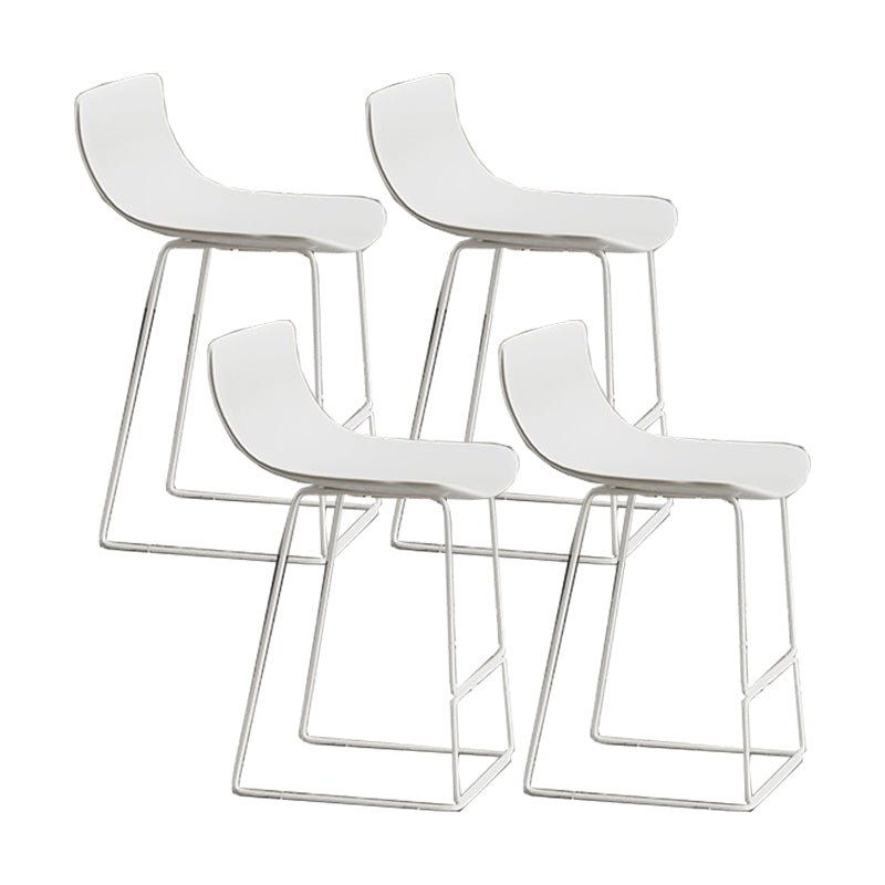 Contemporary Dining Stools Plastic Low Back Bar Stools with Metal Base