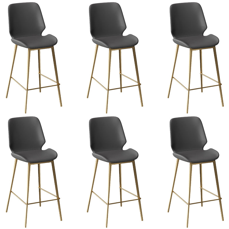 Low Back Upholstered Dining Stools Bucket Bar Stools with Metal Base