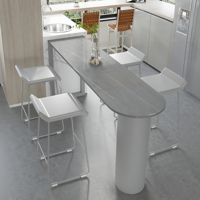 PU Leather Barstools Industrial Metal Armless Bar Stool with Footrest