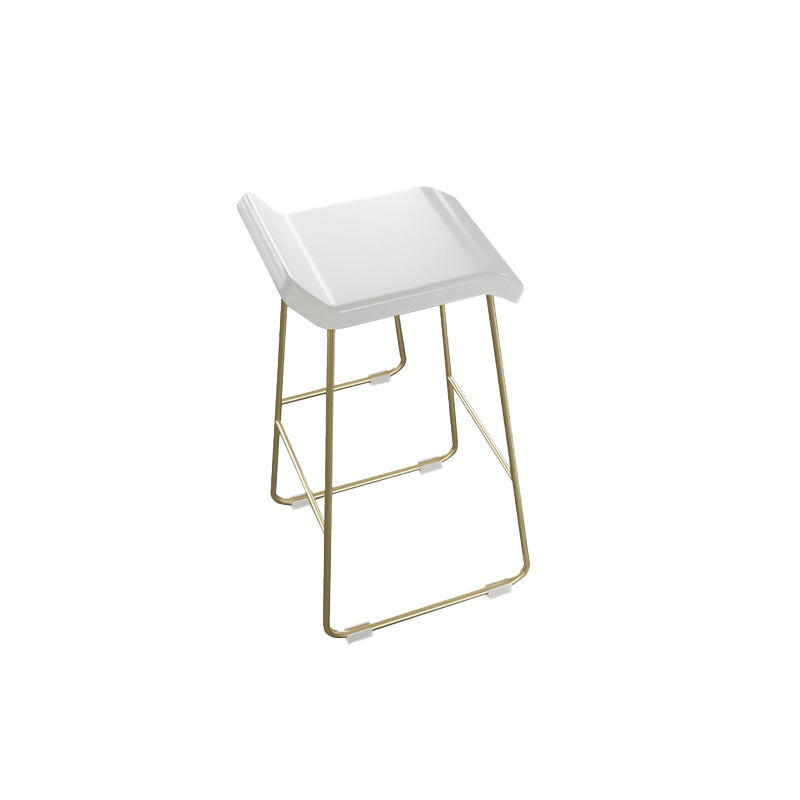 PU Leather Barstools Industrial Metal Armless Bar Stool with Footrest