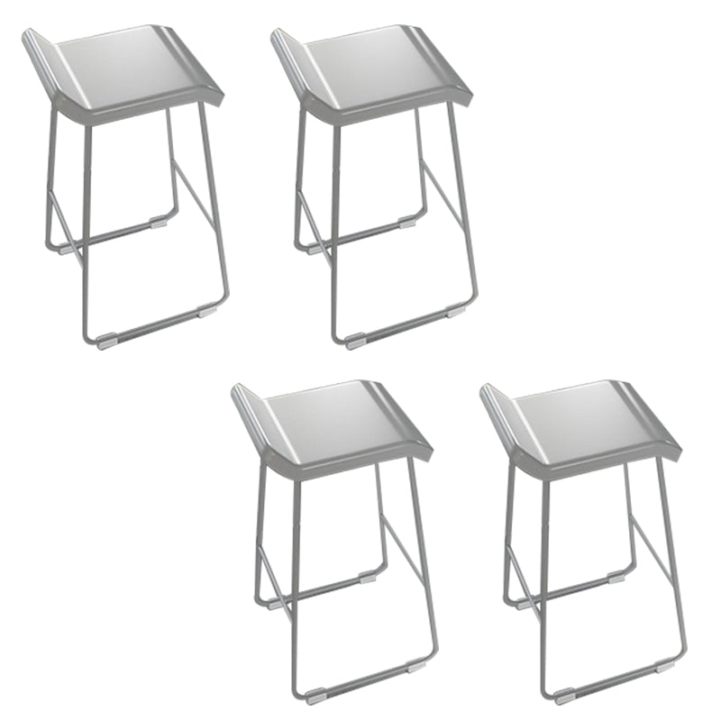 PU Leather Barstools Industrial Metal Armless Bar Stool with Footrest