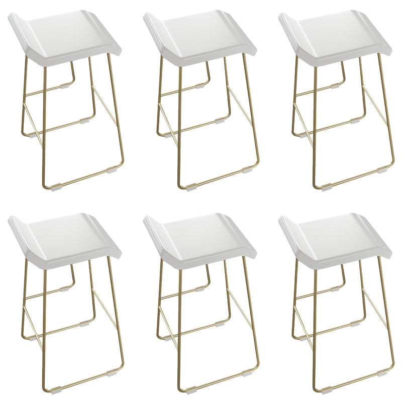 PU Leather Barstools Industrial Metal Armless Bar Stool with Footrest