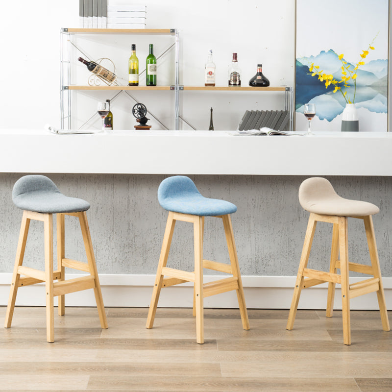 Industrial Solid Wood Bar Stools Upholstered Armless Patio Bar Stool