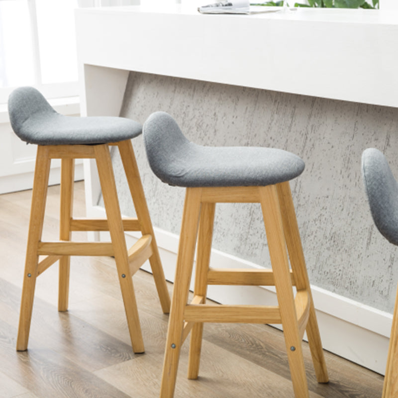 Industrial Solid Wood Bar Stools Upholstered Armless Patio Bar Stool