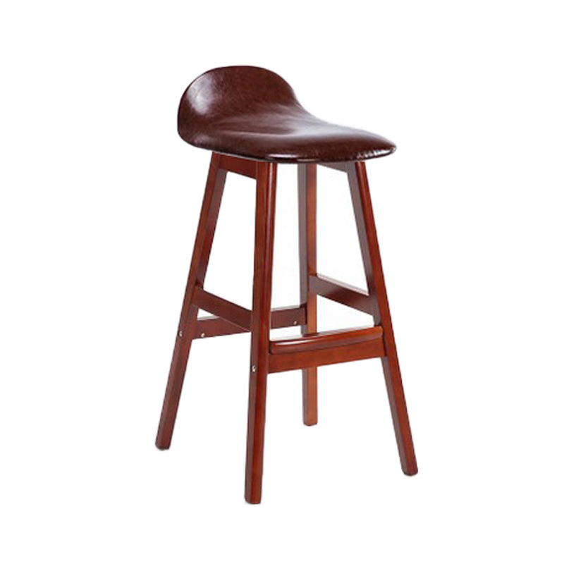 Industrial Solid Wood Bar Stools Upholstered Armless Patio Bar Stool