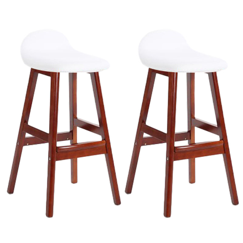Industrial Solid Wood Bar Stools Upholstered Armless Patio Bar Stool