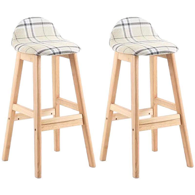 Industrial Solid Wood Bar Stools Upholstered Armless Patio Bar Stool