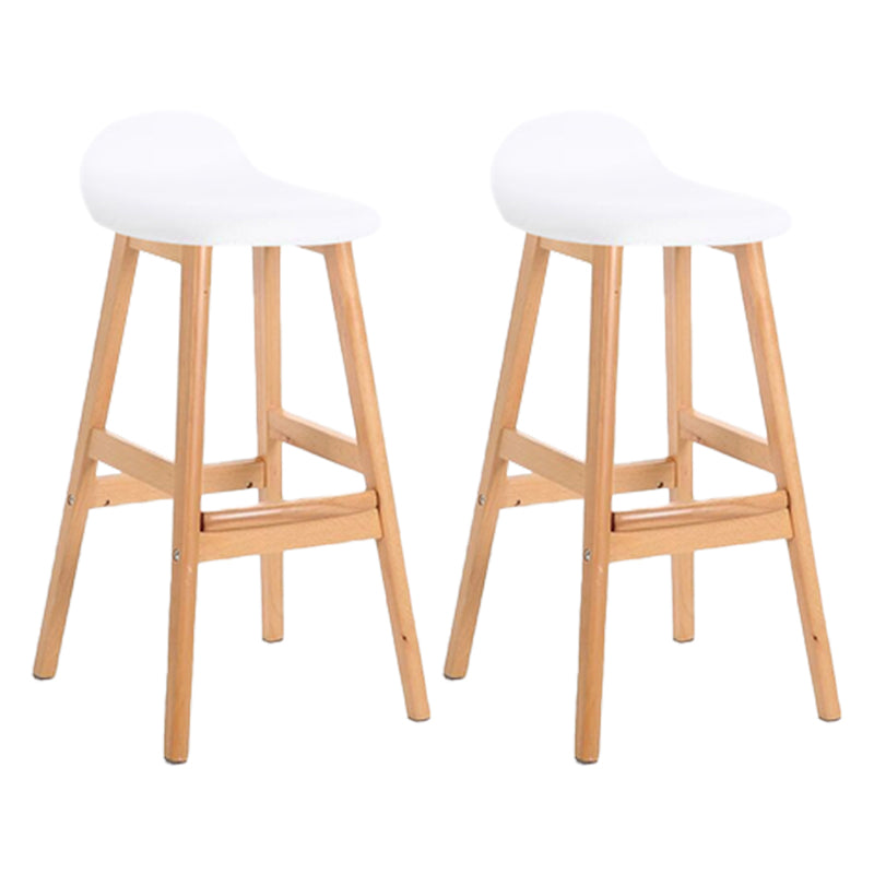 Industrial Solid Wood Bar Stools Upholstered Armless Patio Bar Stool