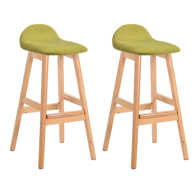 Industrial Solid Wood Bar Stools Upholstered Armless Patio Bar Stool