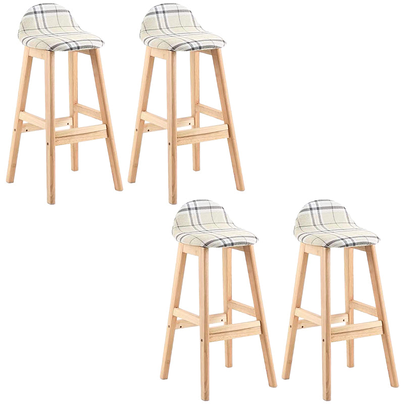 Industrial Solid Wood Bar Stools Upholstered Armless Patio Bar Stool