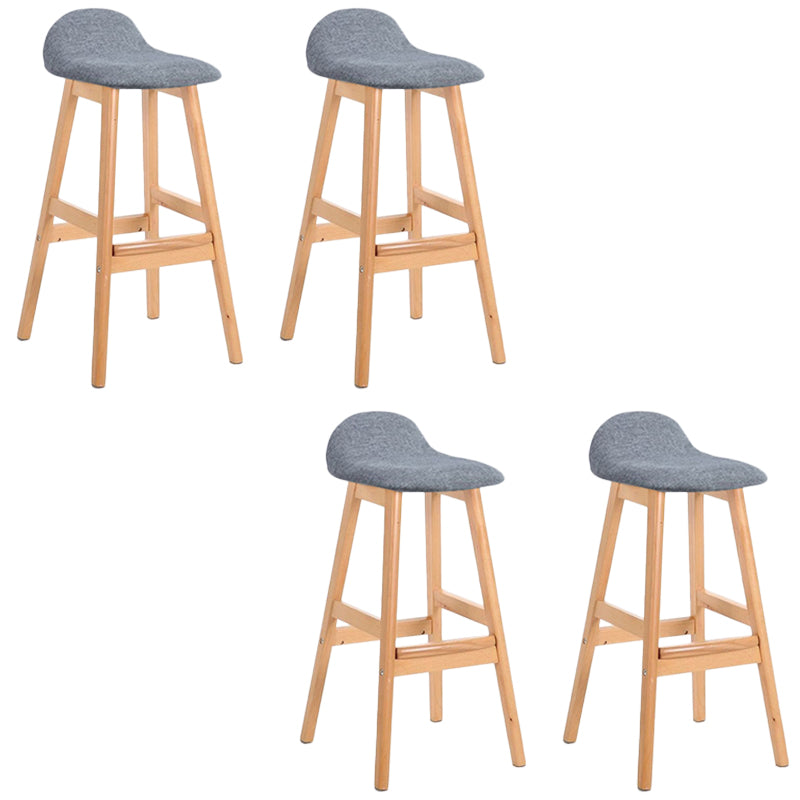 Industrial Solid Wood Bar Stools Upholstered Armless Patio Bar Stool