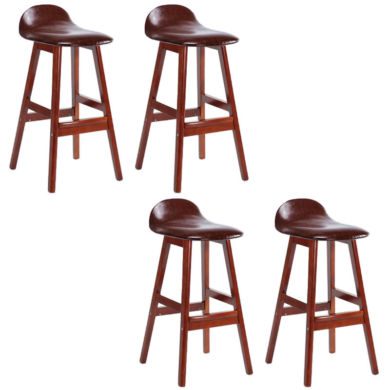 Industrial Solid Wood Bar Stools Upholstered Armless Patio Bar Stool