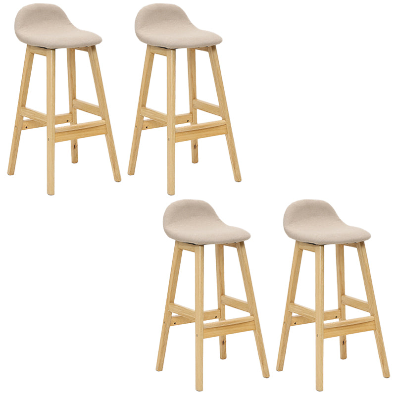 Industrial Solid Wood Bar Stools Upholstered Armless Patio Bar Stool