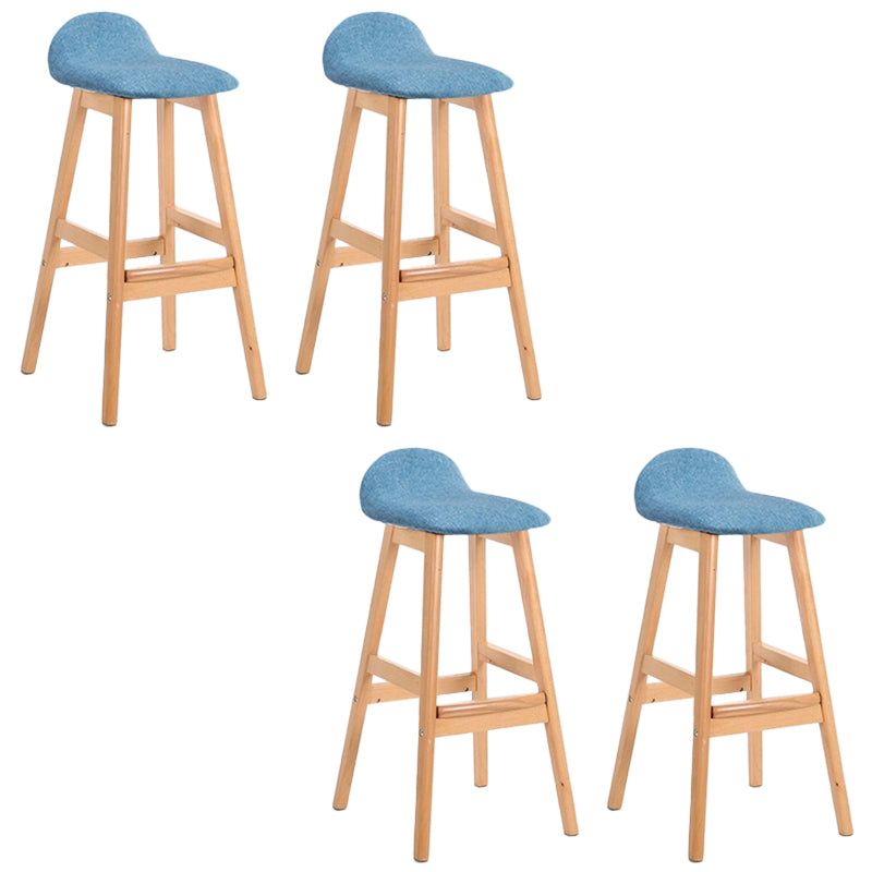 Industrial Solid Wood Bar Stools Upholstered Armless Patio Bar Stool