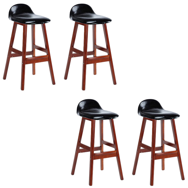 Industrial Solid Wood Bar Stools Upholstered Armless Patio Bar Stool