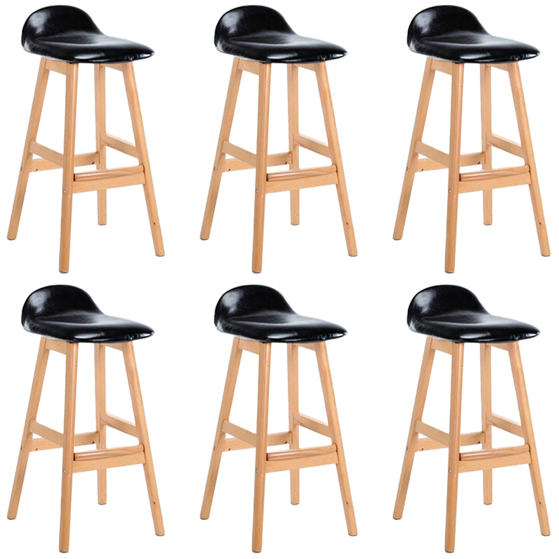 Industrial Solid Wood Bar Stools Upholstered Armless Patio Bar Stool
