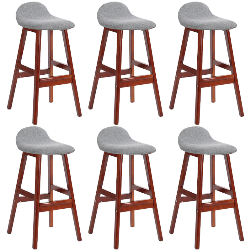 Industrial Solid Wood Bar Stools Upholstered Armless Patio Bar Stool