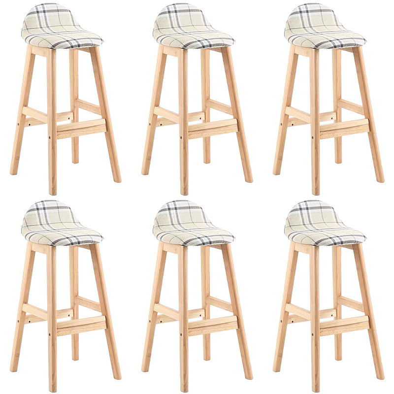 Industrial Solid Wood Bar Stools Upholstered Armless Patio Bar Stool