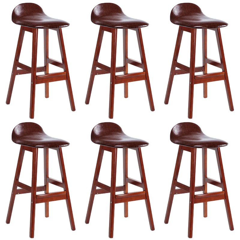 Industrial Solid Wood Bar Stools Upholstered Armless Patio Bar Stool