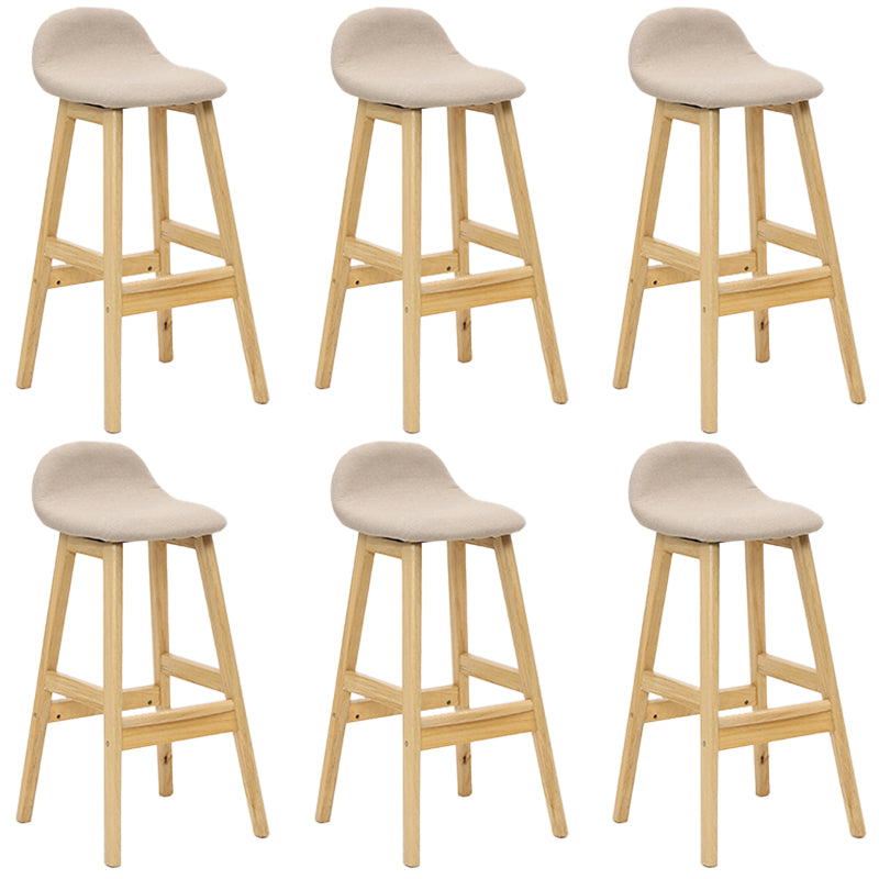 Industrial Solid Wood Bar Stools Upholstered Armless Patio Bar Stool
