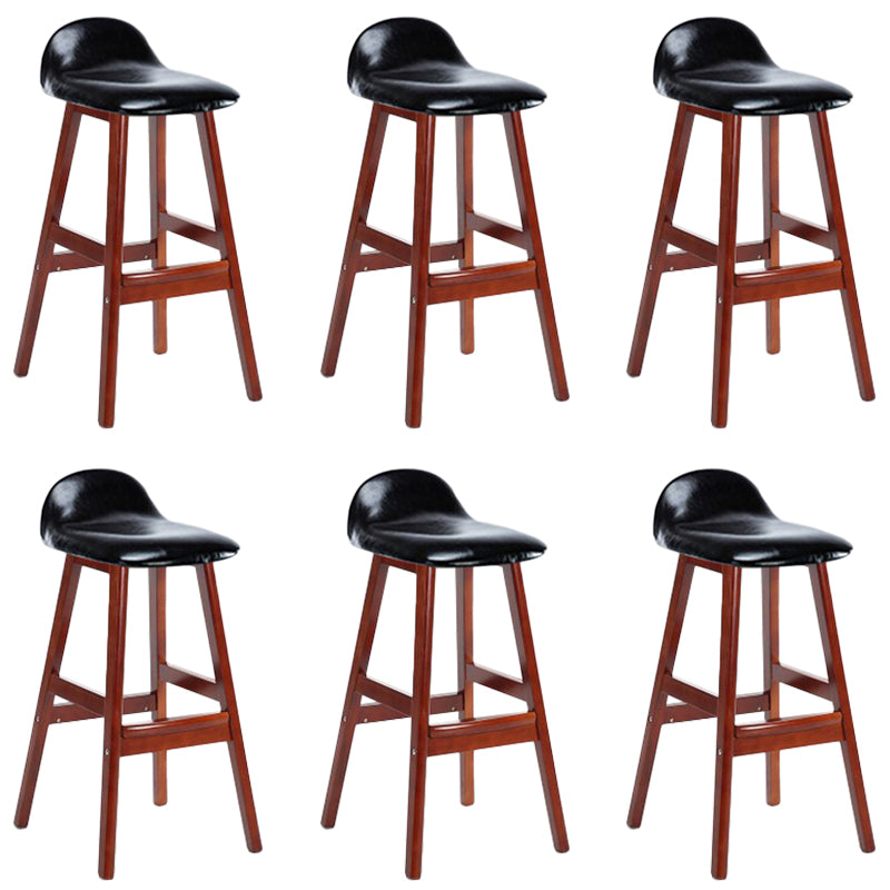 Industrial Solid Wood Bar Stools Upholstered Armless Patio Bar Stool