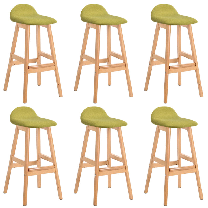Industrial Solid Wood Bar Stools Upholstered Armless Patio Bar Stool