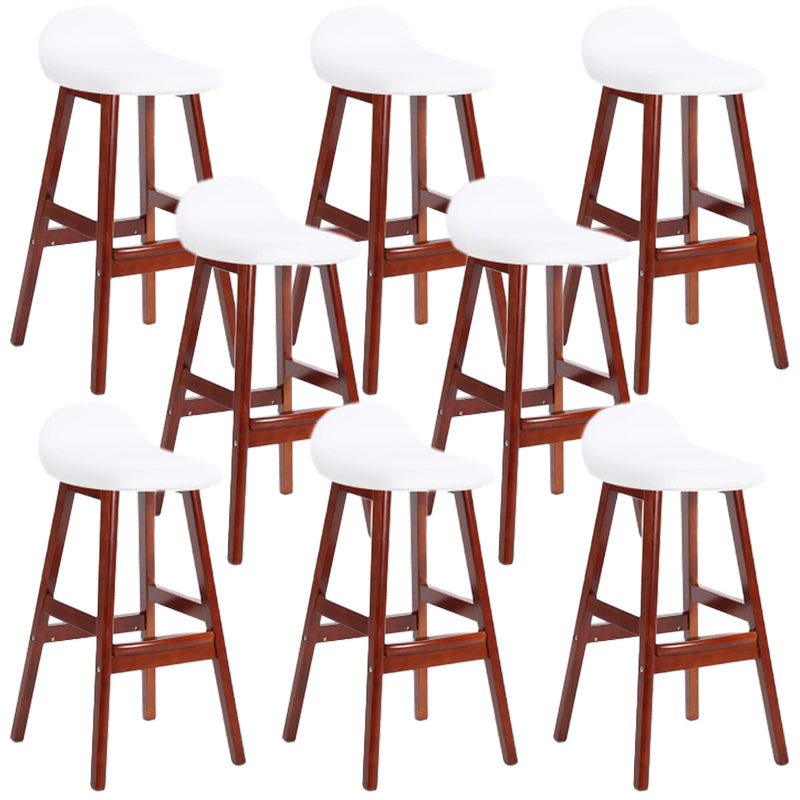 Industrial Solid Wood Bar Stools Upholstered Armless Patio Bar Stool