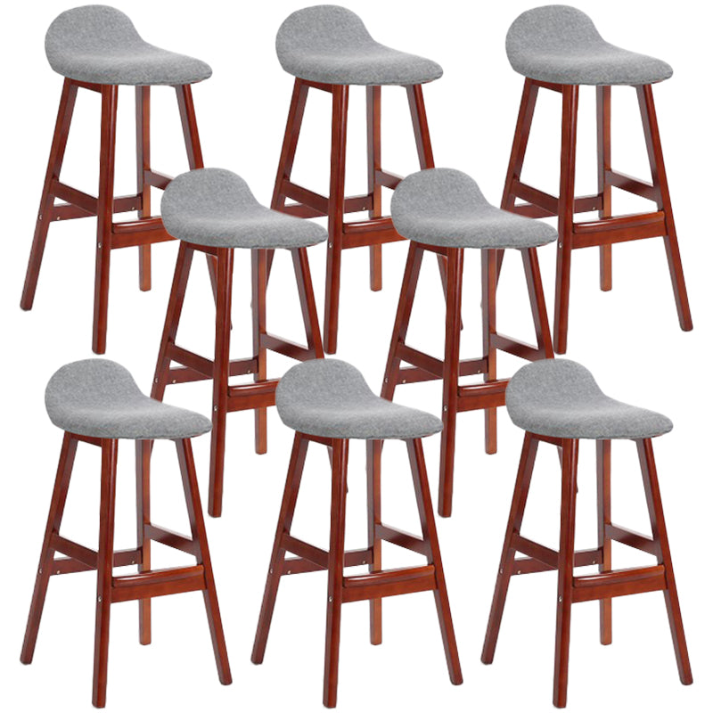 Industrial Solid Wood Bar Stools Upholstered Armless Patio Bar Stool