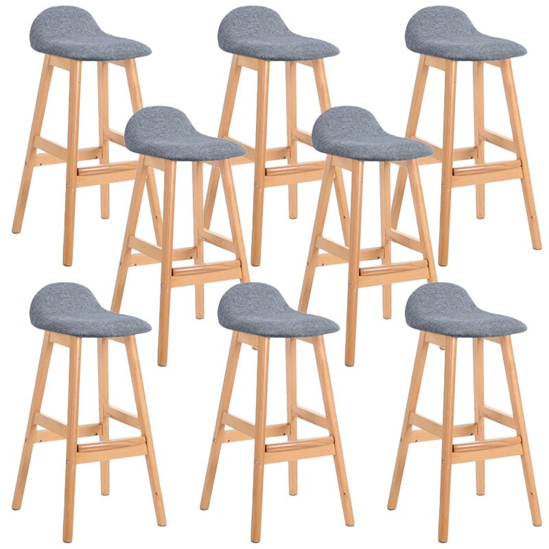 Industrial Solid Wood Bar Stools Upholstered Armless Patio Bar Stool