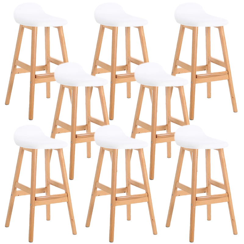 Industrial Solid Wood Bar Stools Upholstered Armless Patio Bar Stool