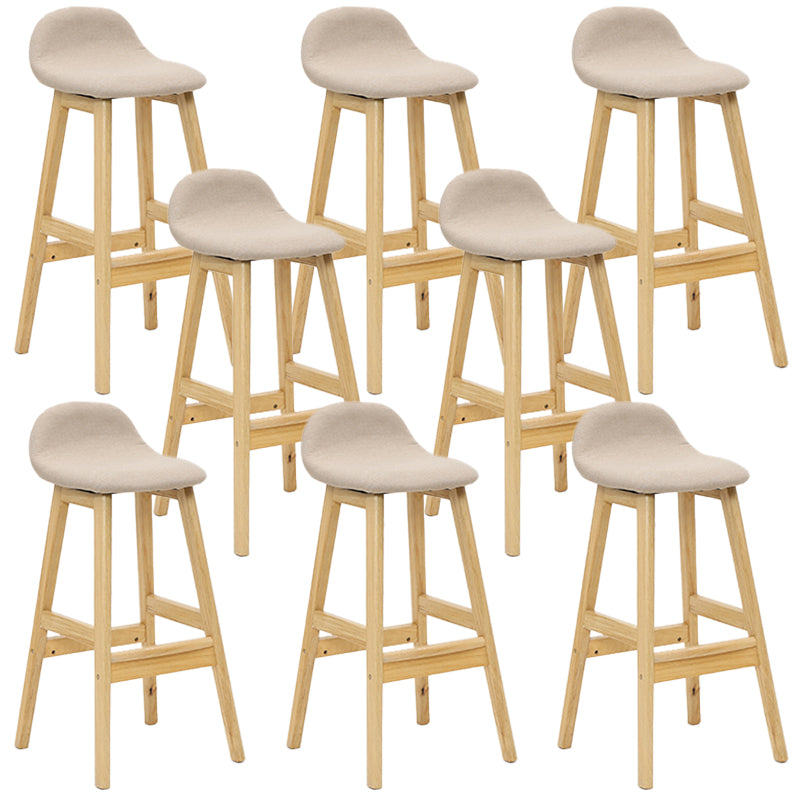 Industrial Solid Wood Bar Stools Upholstered Armless Patio Bar Stool