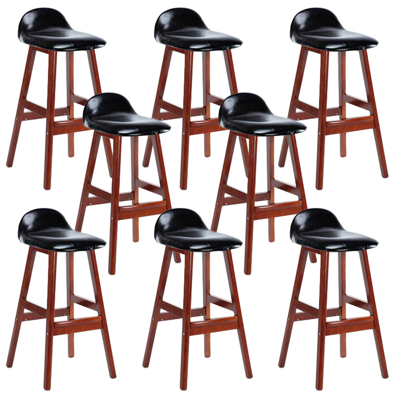 Industrial Solid Wood Bar Stools Upholstered Armless Patio Bar Stool
