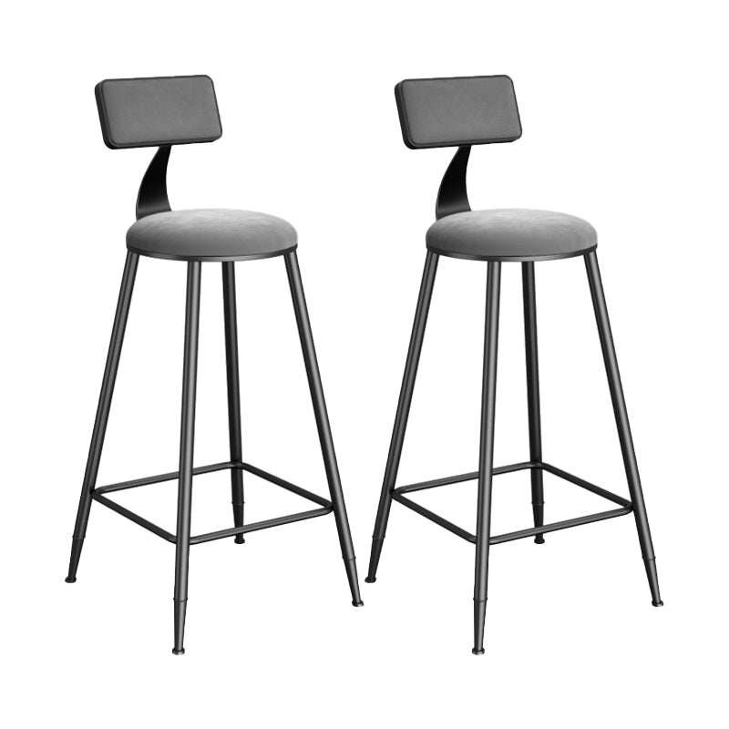 Metal Round Dining Stools Low Back Dining Stools with Footrest